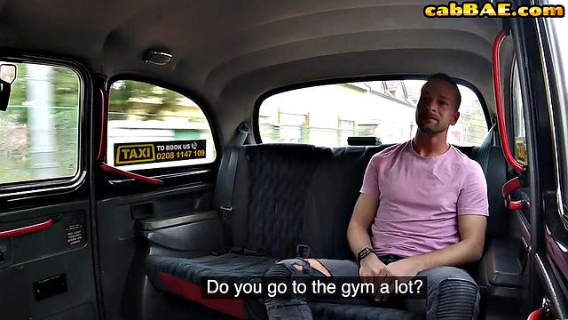 Hot taxi babe enjoys cock bouncing