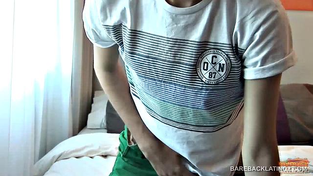 Our featured solo boy of the week is young Latino Merli. This skinny and smooth twink has a sexy little butt, which he enjoys fingering as he gets that uncut dick stiff and ready to stroke.