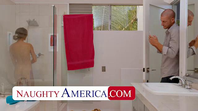 Aila Donovan in the bathroom