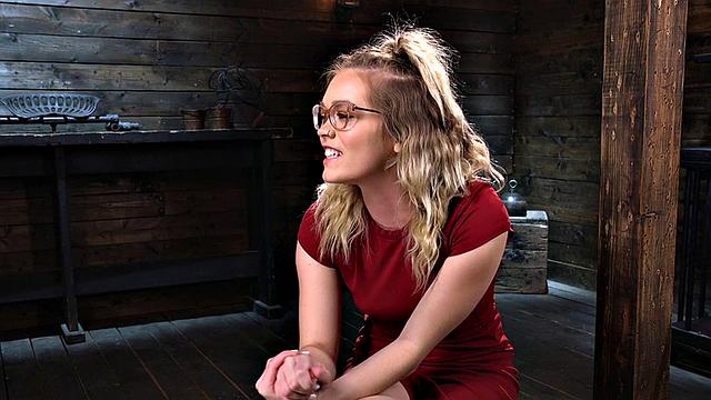 BDSM hairy slut trapped and fucked by hardcore dominate