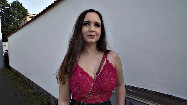 Amateur Czech busty babe fucked in tits and pussy for money