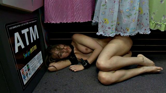 Scandalous gangbang slut fucked for voyeur audience