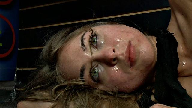 Scandalous gangbang slut fucked for voyeur audience