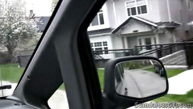 Hot Girlfriend Flashes While Boyfriend Is Driving