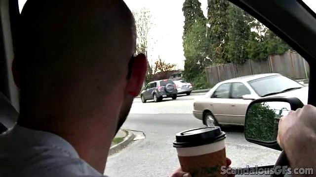 Hot Girlfriend Flashes While Boyfriend Is Driving