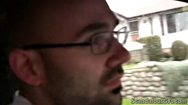 Hot Girlfriend Flashes While Boyfriend Is Driving