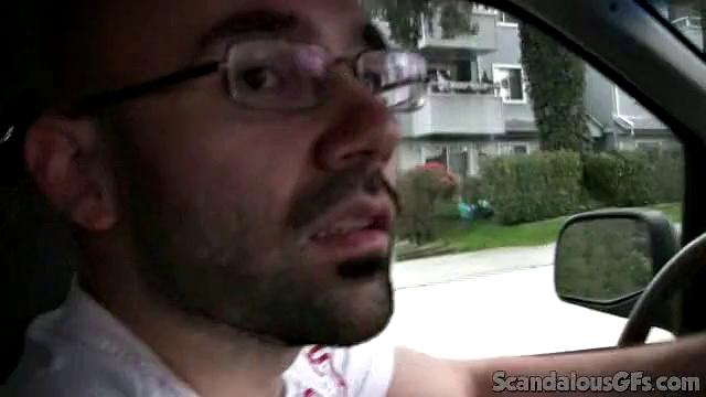 Hot Girlfriend Flashes While Boyfriend Is Driving