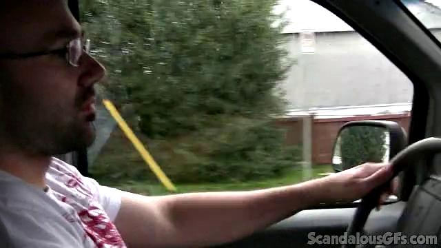 Hot Girlfriend Flashes While Boyfriend Is Driving