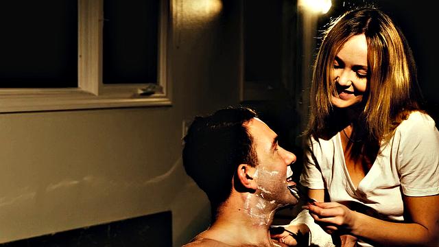 Sexy Couple Sensual Bathroom Romp - EroticaX