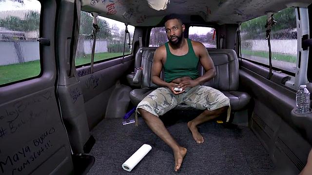 Picked up Black jock fucks gay 4 cash in secret van