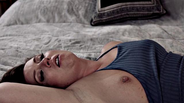 Busty babe pussypounded by her BF after fingering