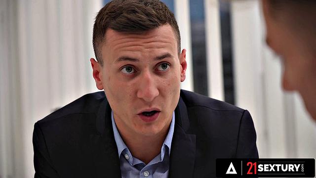 21 SEXTURY - Sexy Secretary Angelika's Coffee Leads to Double Pounding