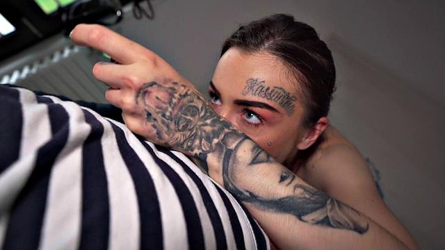 Tattooed cleaning lady fucks her rich boss while getting her trimmed pussy pounded in reverse cowgirl