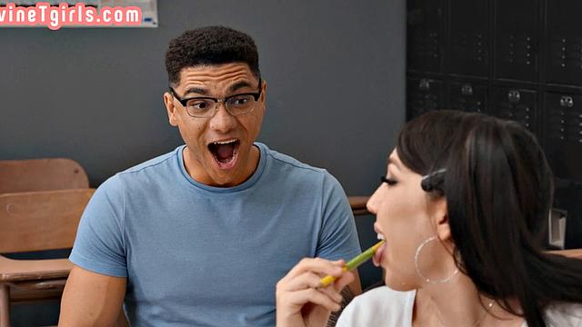 Upskirt college trans gets assrammed