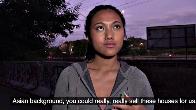 Smallboob Asian beauty pounded for cash before giving head