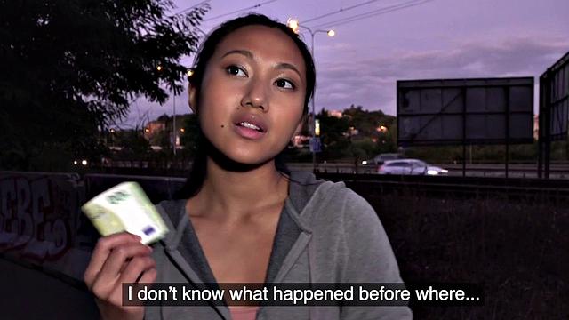 Smallboob Asian beauty pounded for cash before giving head