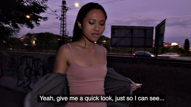 Smallboob Asian beauty pounded for cash before giving head