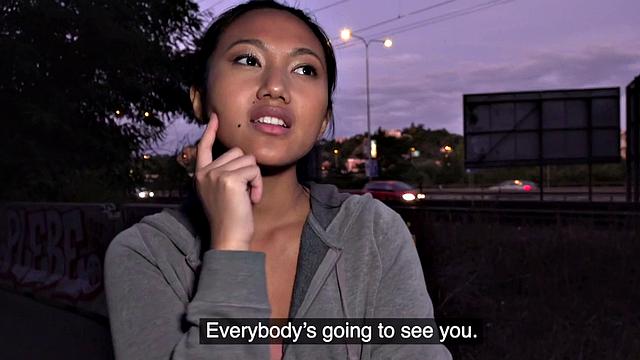 Smallboob Asian beauty pounded for cash before giving head