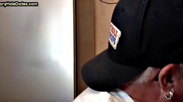 Gloryhole DILF gets fucked in bareback loving ass at home