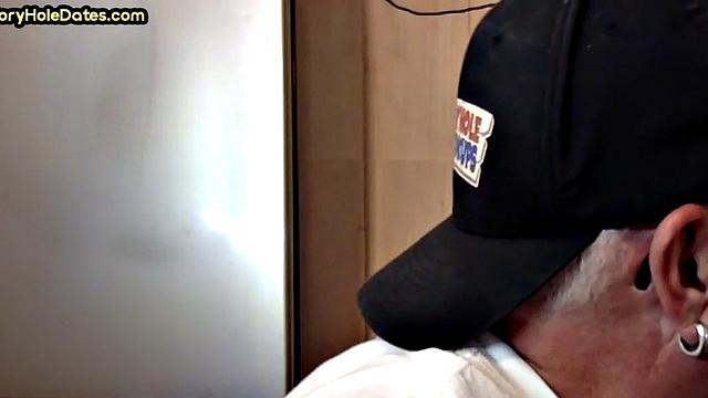 Gloryhole DILF gets fucked in bareback loving ass at home