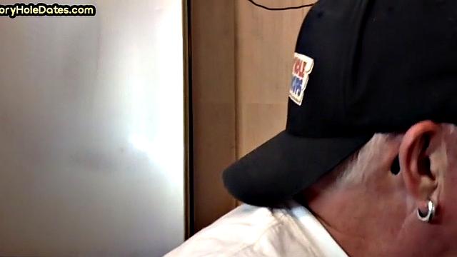 Gloryhole DILF gets fucked in bareback loving ass at home