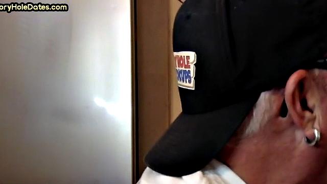 Gloryhole DILF gets fucked in bareback loving ass at home