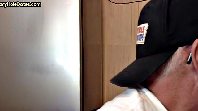 Gloryhole DILF gets fucked in bareback loving ass at home