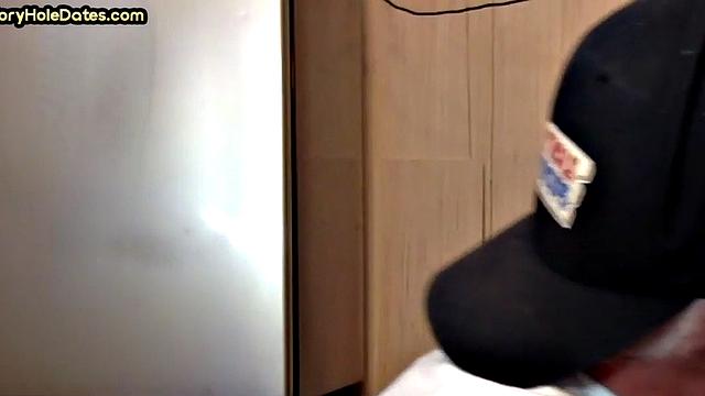 Gloryhole DILF gets fucked in bareback loving ass at home