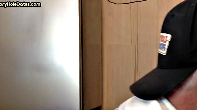 Gloryhole DILF gets fucked in bareback loving ass at home