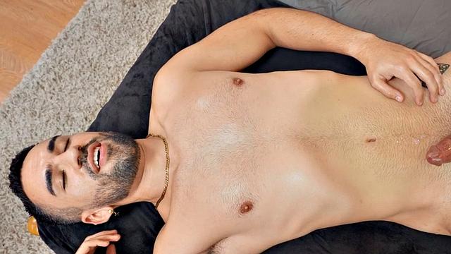 Solo perverted dirty gay enjoys hard masturbating