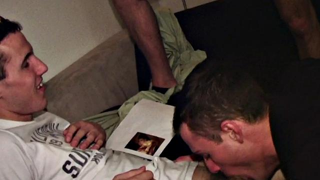 Hazed college stud assfucked in dorm 3some for fraternity