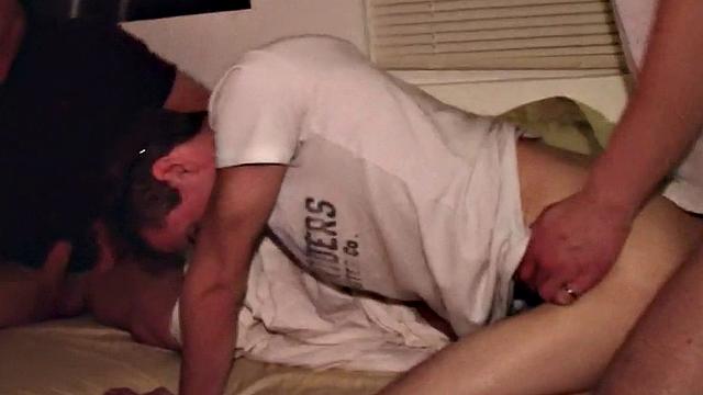 Hazed college stud assfucked in dorm 3some for fraternity