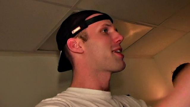 Hazed college stud assfucked in dorm 3some for fraternity