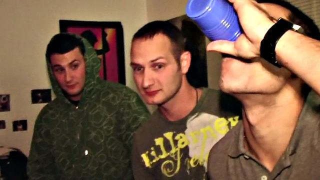 Hazed college stud assfucked in dorm 3some for fraternity