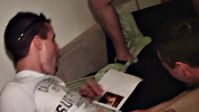 Hazed college stud assfucked in dorm 3some for fraternity