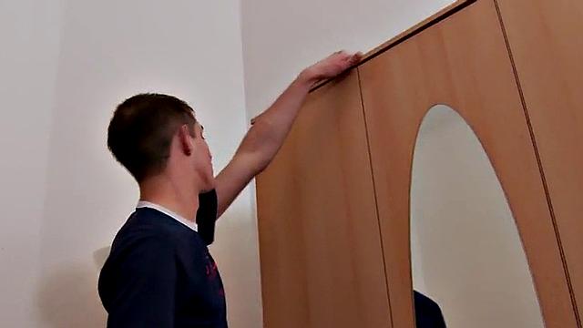 Cutie blonde babes pegging loser