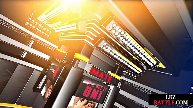 Redhead babe fucks busty rival