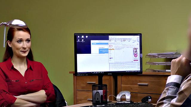 Czech redhead in high heels gives a sloppy blowjob & fucks hard for loan