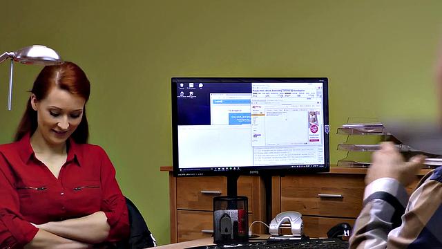 Czech redhead in high heels gives a sloppy blowjob & fucks hard for loan