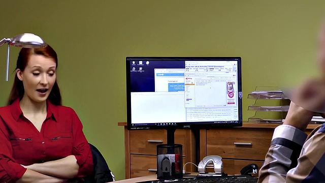 Czech redhead in high heels gives a sloppy blowjob & fucks hard for loan