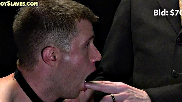 Suited mature gay barebacks oiled sub in greedy asshole