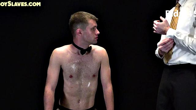Suited mature gay barebacks oiled sub in greedy asshole