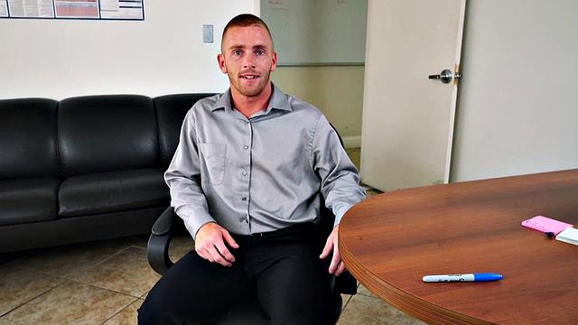 A hot boss pound his hairy cock in the office toilet