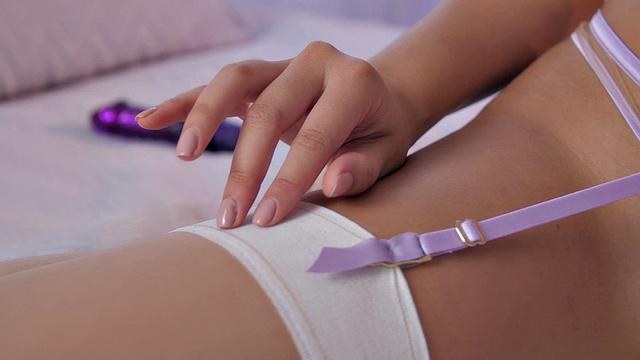 Gizelle Blanco All Natural Latina Cherry of the Month Plays With Purple Dildo