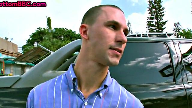 Picked up thug rides white cock after sucking it