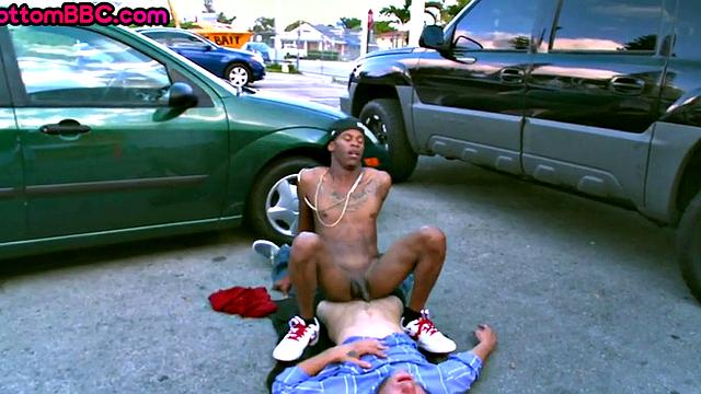 Picked up thug rides white cock after sucking it