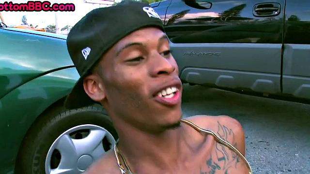 Picked up thug rides white cock after sucking it