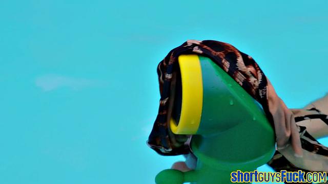 Busty blonde MILF bouncing on shorty