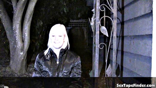 POV blonde teen gives a footjob to hard cock