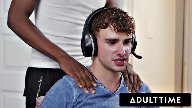 Adult Time - Gamer Ryan Jacobs & Roommate Jade Desire Turn a Shoulder Massage Into a Jerk Off Session